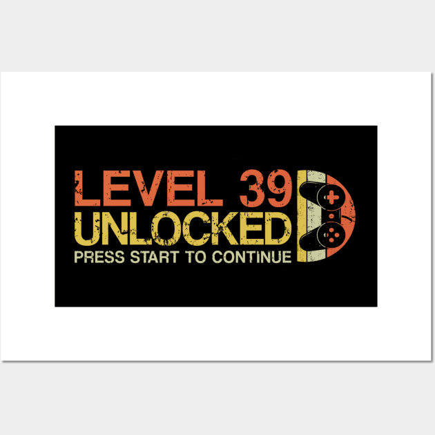 Level 39 Unlocked Video Gamer Wall Art by dashawncannonuzf